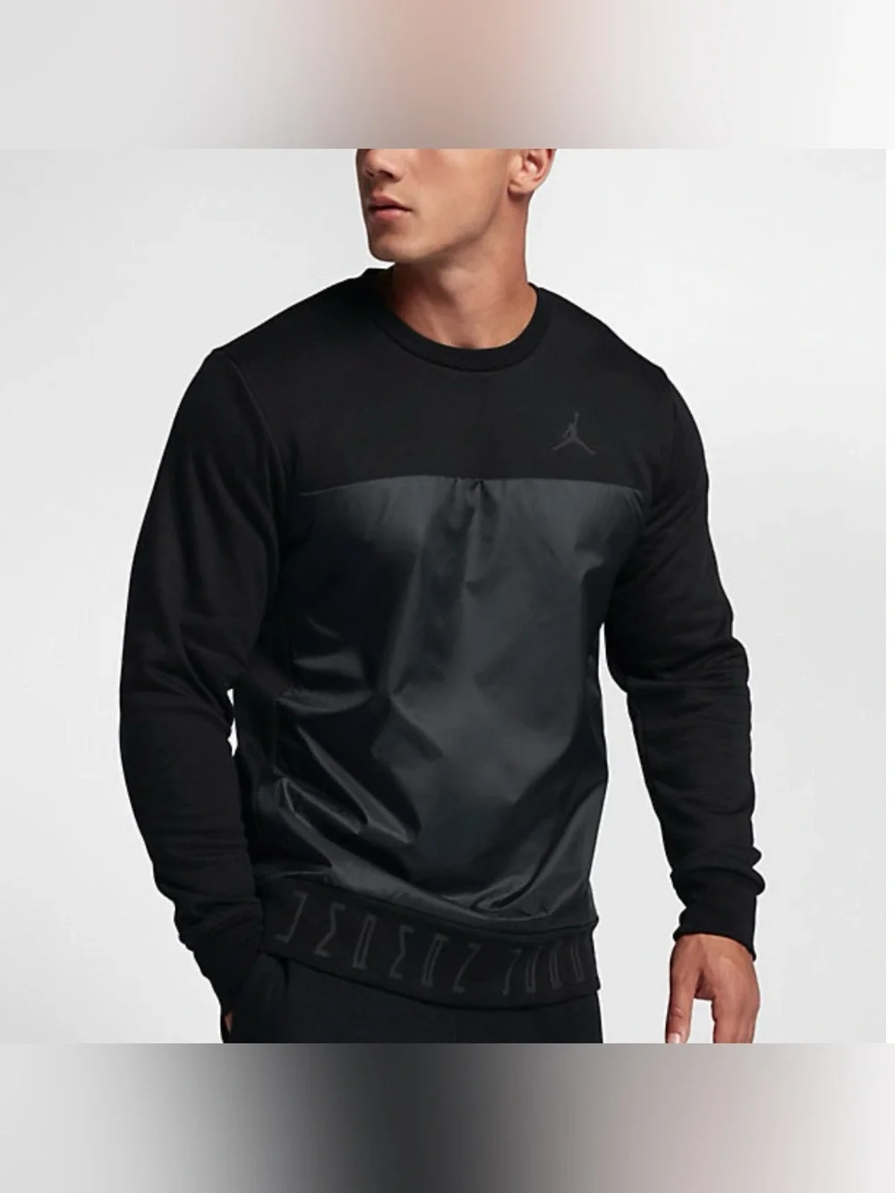 Nike Jumpman Air Jordan 11 hybrid sweatshirt pullover black crew mens 3XL 23